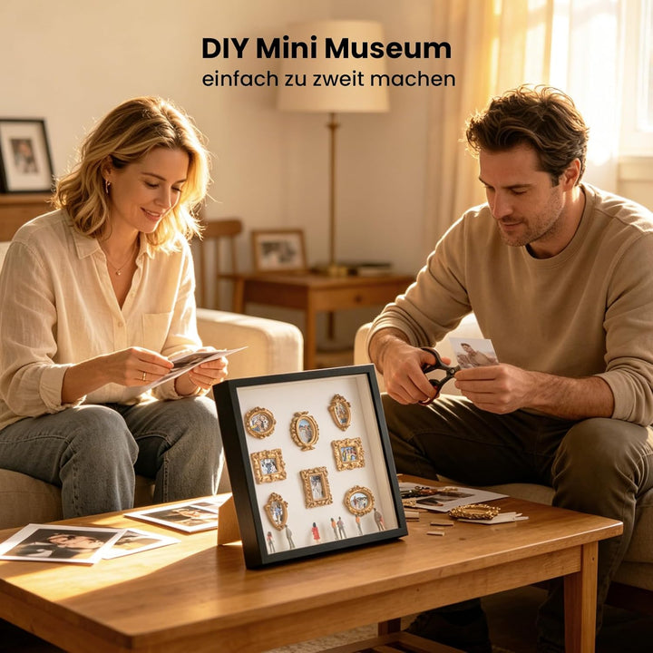 GEEKHOM Museum of us 3D Bilderrahmen zum Befüllen - DIY Mini Museum mit 10 Kleine Bilderrahmen & 10