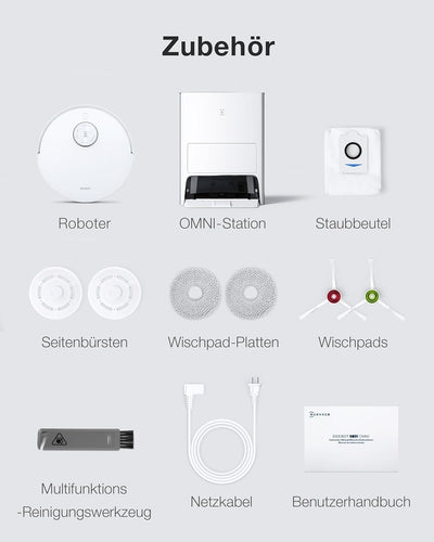 ECOVACS DEEBOT X1 e OMNI Saugroboter mit Wischfunktion ( 5000Pa, Selbstwaschend/Selbstheisslufttrock