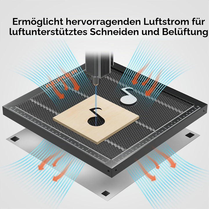 ACMER Waben-Laserbett, Wabenarbeitstisch mit Aluminiumplatte, Schneidetisch für Lasergravierer, schn