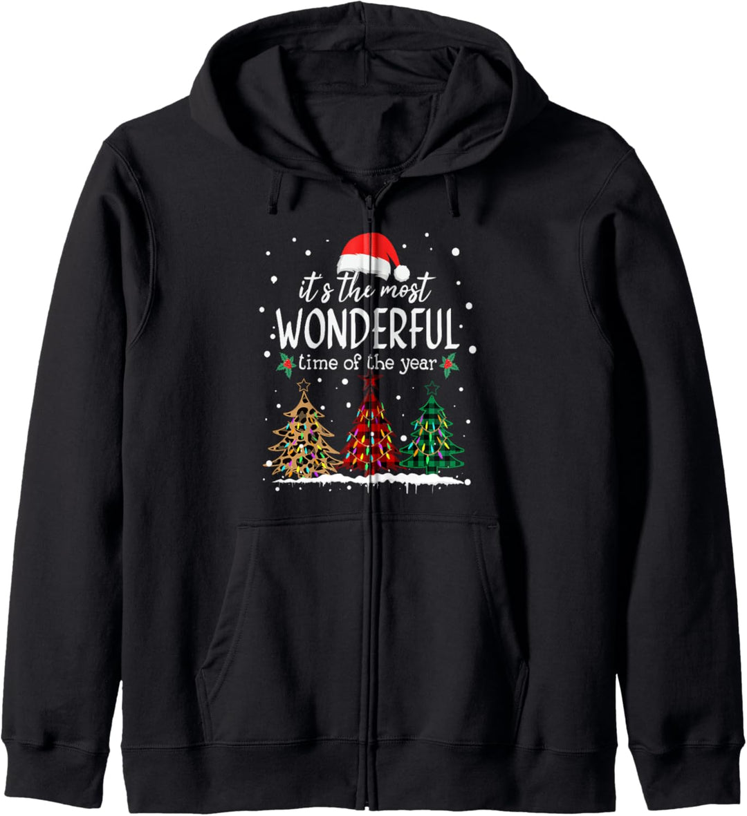 It's The Most Wonderful Time Of The Year Leopard Xmas Trees Kapuzenjacke