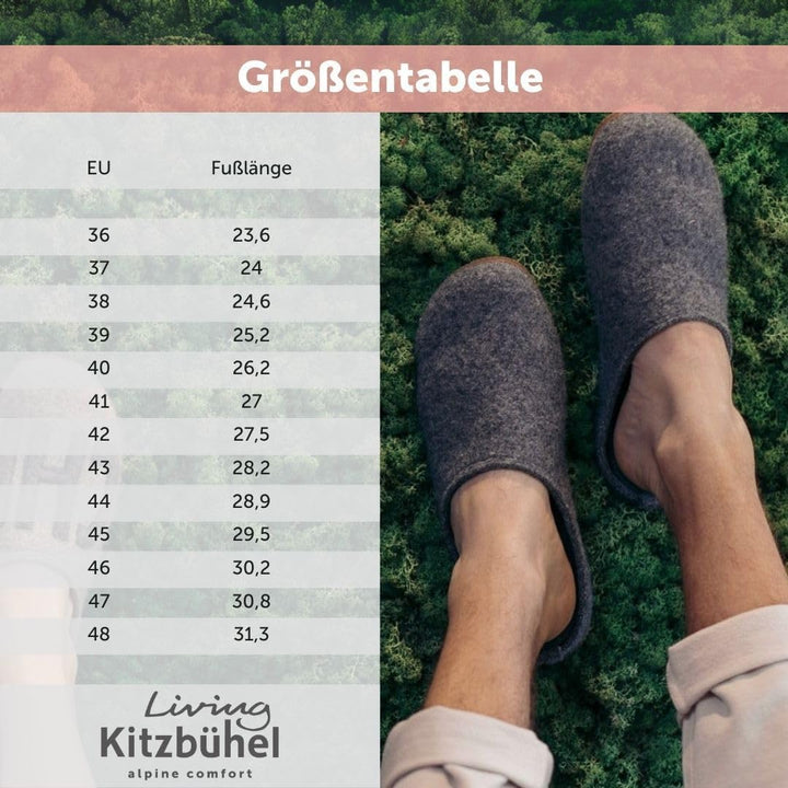 Living Kitzbühel Filzpantoffel Gipfelkreuz - Hausschuhe Kinder Damen Herren aus Wolle - Atmungsaktiv