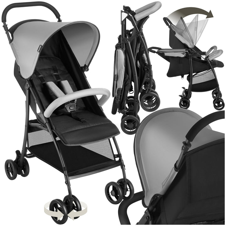 tectake® Kinderwagen Buggy mit Verdeck, Buggy klein zusammenklappbar, Reisebuggy, Babykinderwagen, K