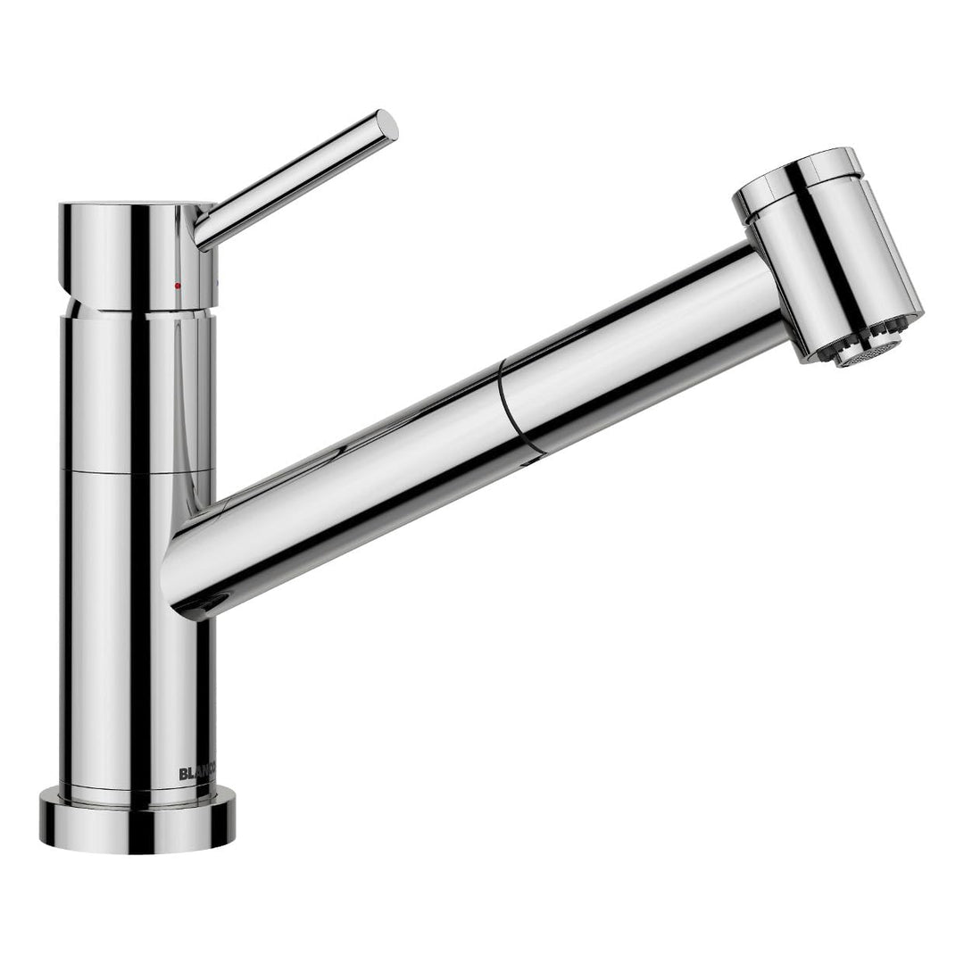 BLANCO KANO-S-F Vario | Küchenarmatur in chrom | Hochdruck | Mit herausziehbarem Schlauch | Vorfenst