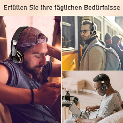 Lankey Sound Kopfhörer Kabellos Bluetooth, Bluetooth Kopfhörer Over-Ear mit 6 EQ Modi, 65 Std Kabell