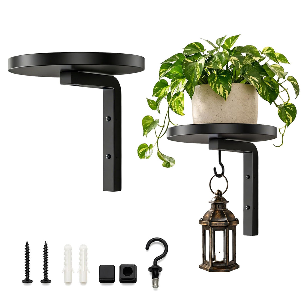 Pflanzenständer, Blumenständer Metall Wand mit Haken 2 Stück Pflanzenregal Plant Stand Indoor Flower