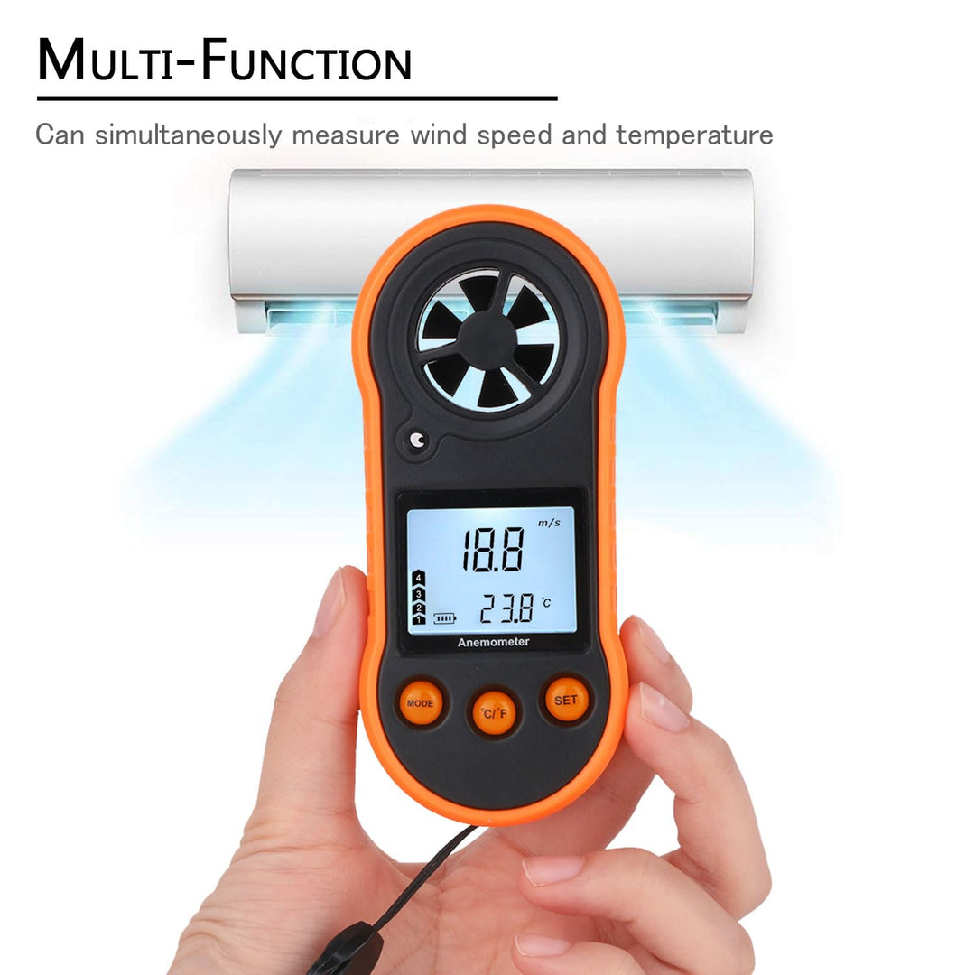 Digitaler Windmesser, Handwindgeschwindigkeitsmesser, Luftströmungsgeschwindigkeitsmesser zum Messen