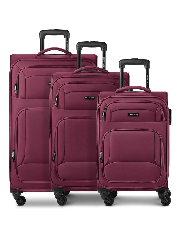 Smartbox Weichgepäck Koffer-Set 3-teilig für Damen & Herren | leichte & stabile Reise-Trolleys, hoch