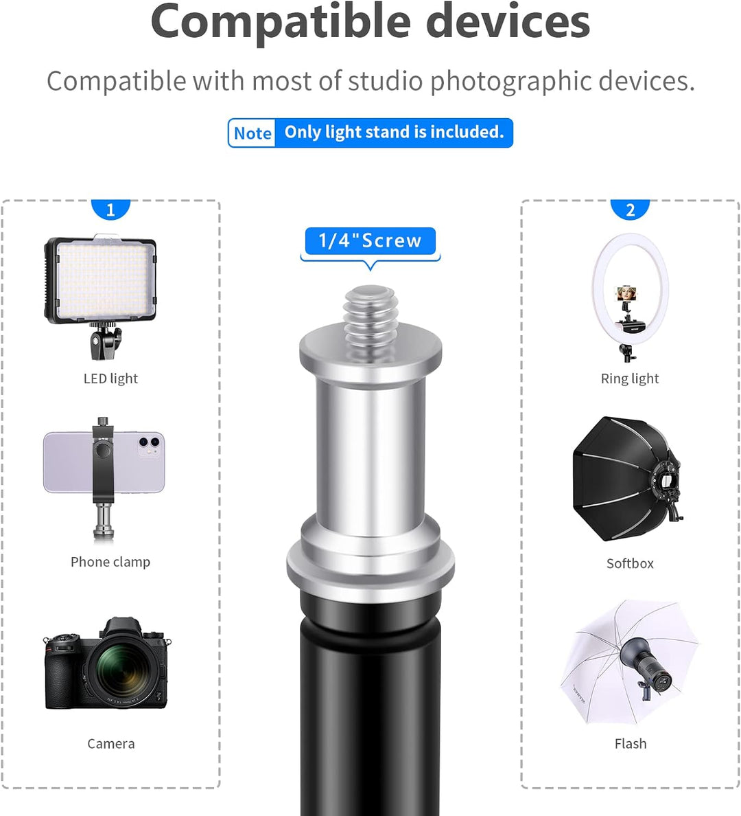 Neewer 190 cm Aluminium-Stativständer für Studio Kits, Fotografie Lichter, Softboxen (schwarz, 2er-P