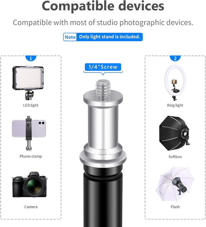 Neewer 190 cm Aluminium-Stativständer für Studio Kits, Fotografie Lichter, Softboxen (schwarz, 2er-P