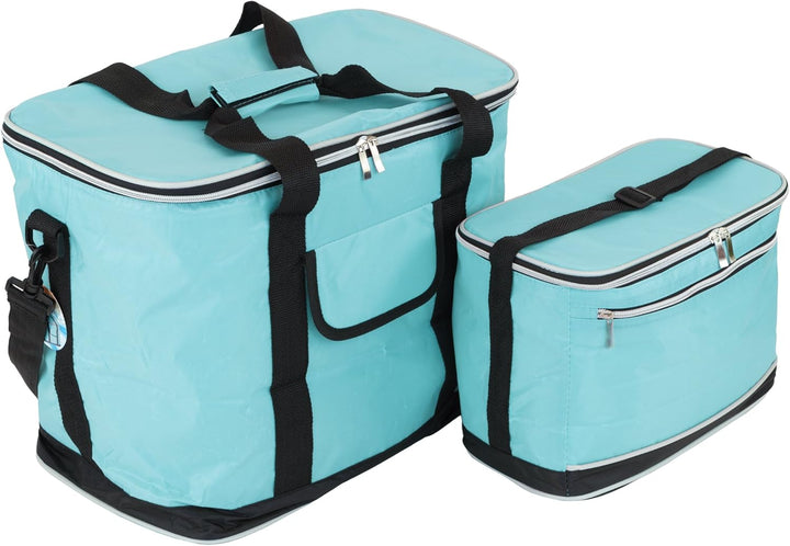 30L + 8L Set Kühltaschen Ibiza, Grosse + Kleine Faltbare Tasche Thermo isoliert für Lunch, Picknik,