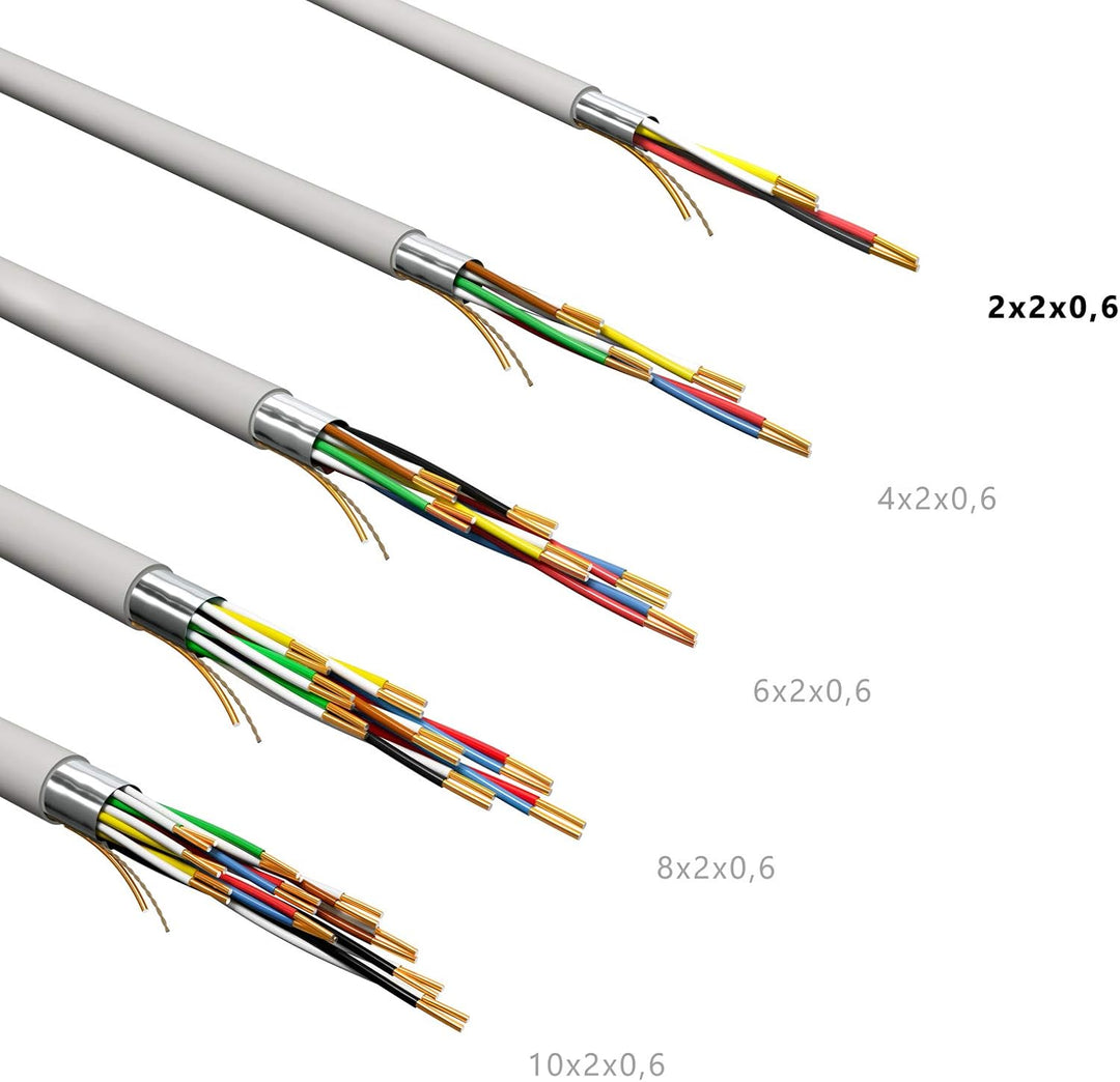 HB Digital Telefonkabel 100m 2 x 2 x 0,6 J-Y(ST) Y Verlegekabel JYSTY 4 Adern Telefonleitung 100m 2