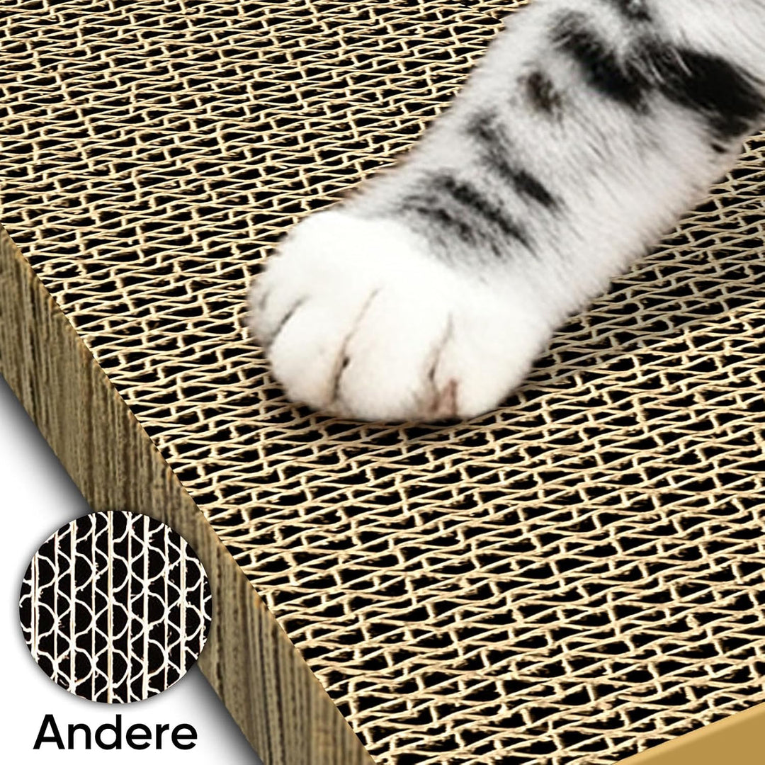 Kratzpappe für Katzen, 5er-Pack Ersatzpads aus Wellpappe, grosses Kratzbrett für Wohnungskatzen und