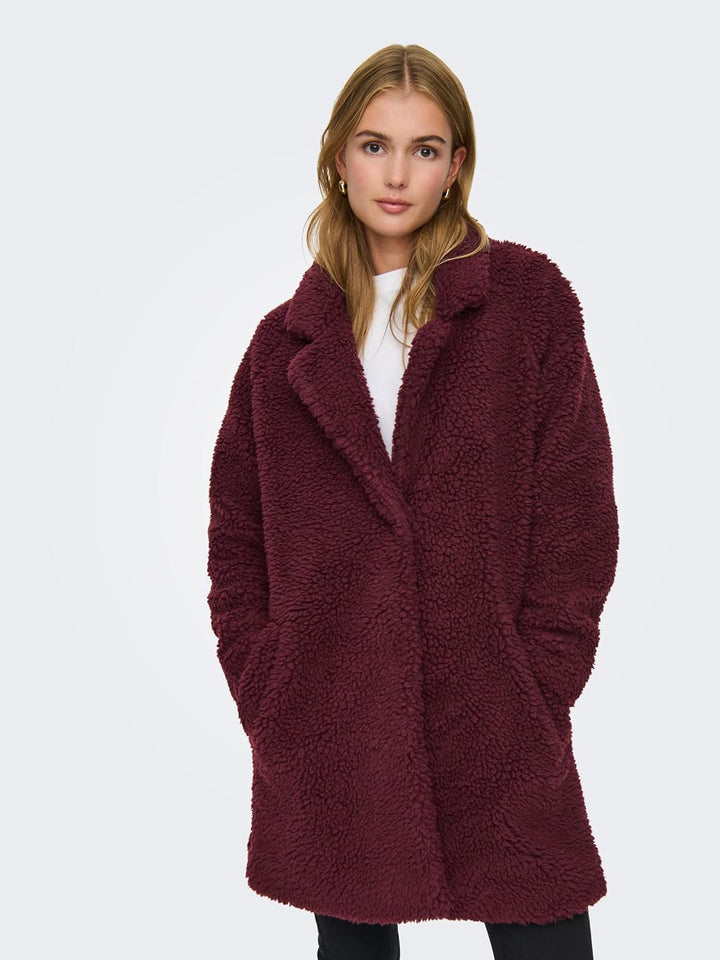 ONLY Female Teddyfell Mantel ONLNEWAURELIA Teddyfell Mantel XS Port Royale, XS Port Royale