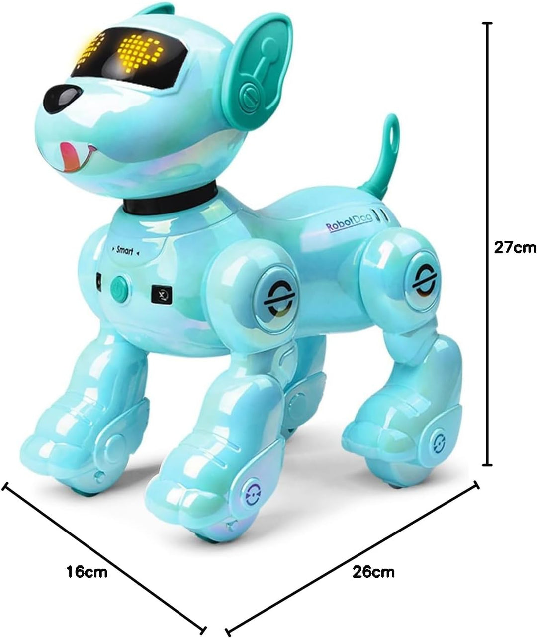 VATOS Roboter Hund für Kinder mit 2 Batterien,Programmierbarer Ferngesteuerte Roboterhund mit 17 Int