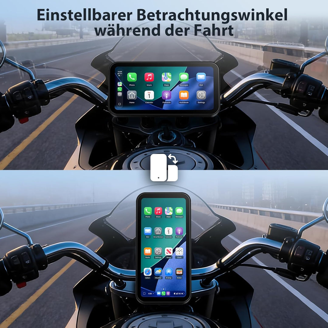 A622 Motorrad CarPlay 6.25 Zoll-Touchscreen-Display, kabelloses CarPlay und Android Auto, IP67 wasse