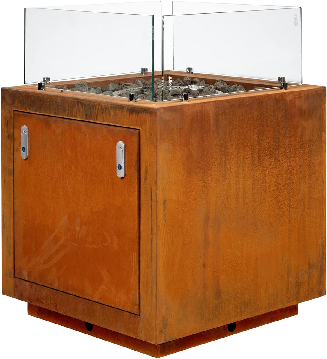 intergrill Gasfeuerstelle Fire Pit | 60 x 60 x 81,5 cm | Feuertisch Feuerschale für Garten Lavastein