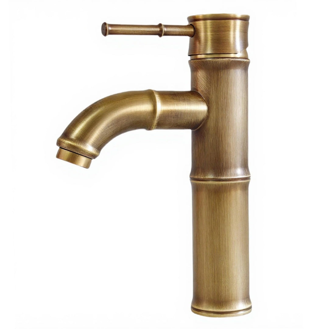 Wasserhahn Bad Messing Antik, Retro Waschtischarmatur Bronze Nostalgie, Einhebel Mischbatterie Kupfe