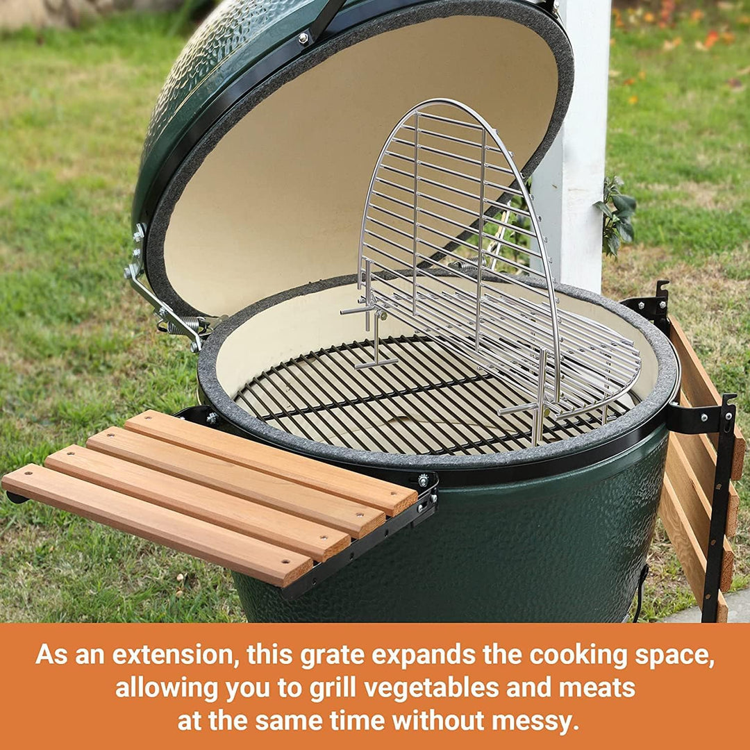 Onlyfire Warmhalterost aus Edelstahl Grillrost rund 44,5 cm Grillerweiterung für Kugelgrills Weber 5