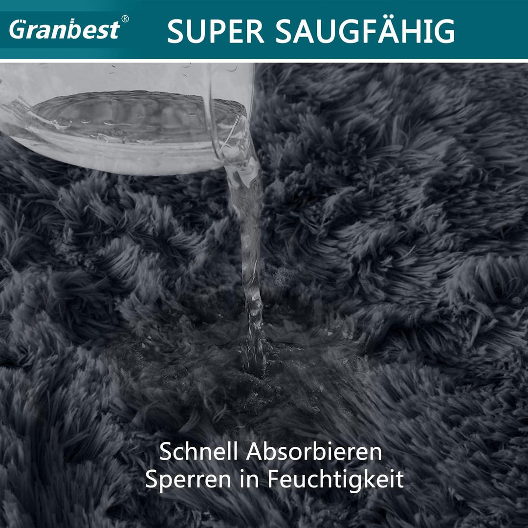 Granbest Shaggy Teppich Hochflor Langflor Teppiche für Wohnzimmer Moderner Flauschiger Kurzflor Tepp
