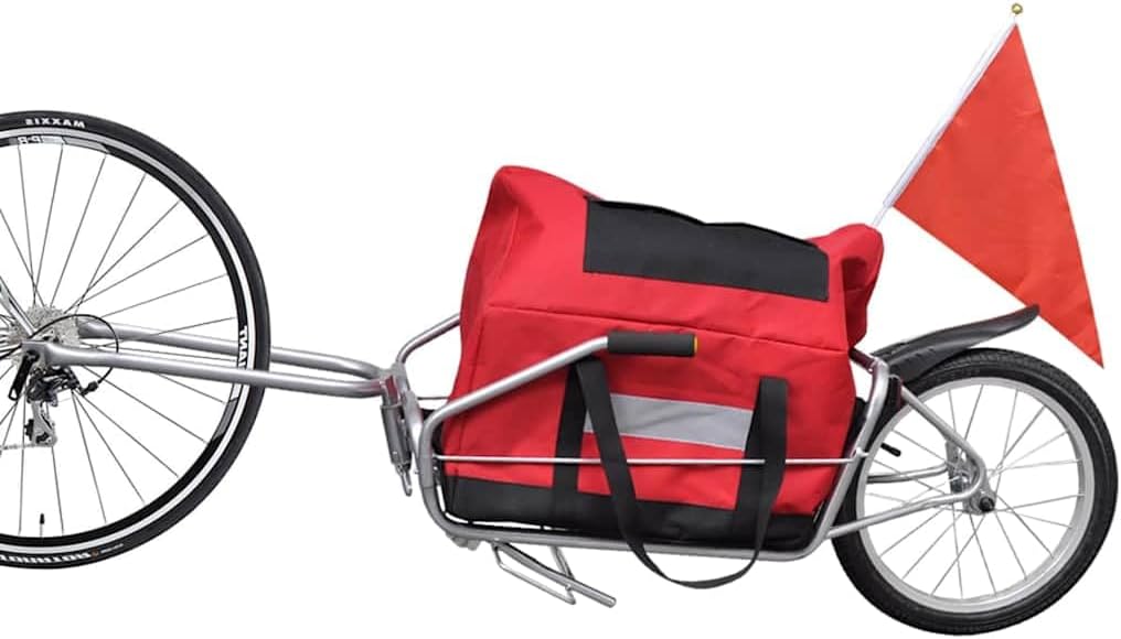 Fahrradanhänger Einrad mit Tasche für Lastentransport, klappbar, gefedert, mit Kupplung, 40 kg Zulad
