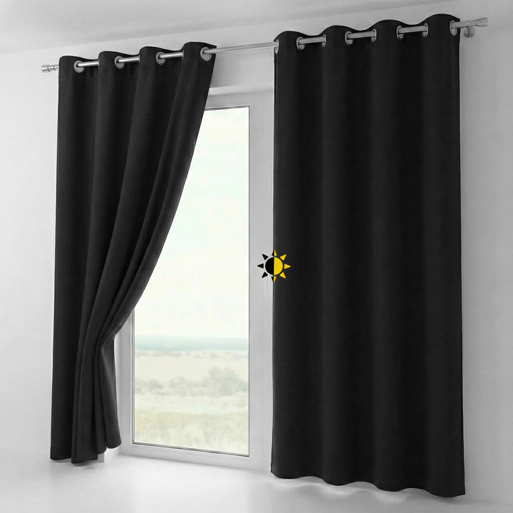 BEAUTEX Verdunkelungsgardine mit Ösen, Blackout Ösenschal Blickdicht abdunkelnd, Grösse und Farbe wä