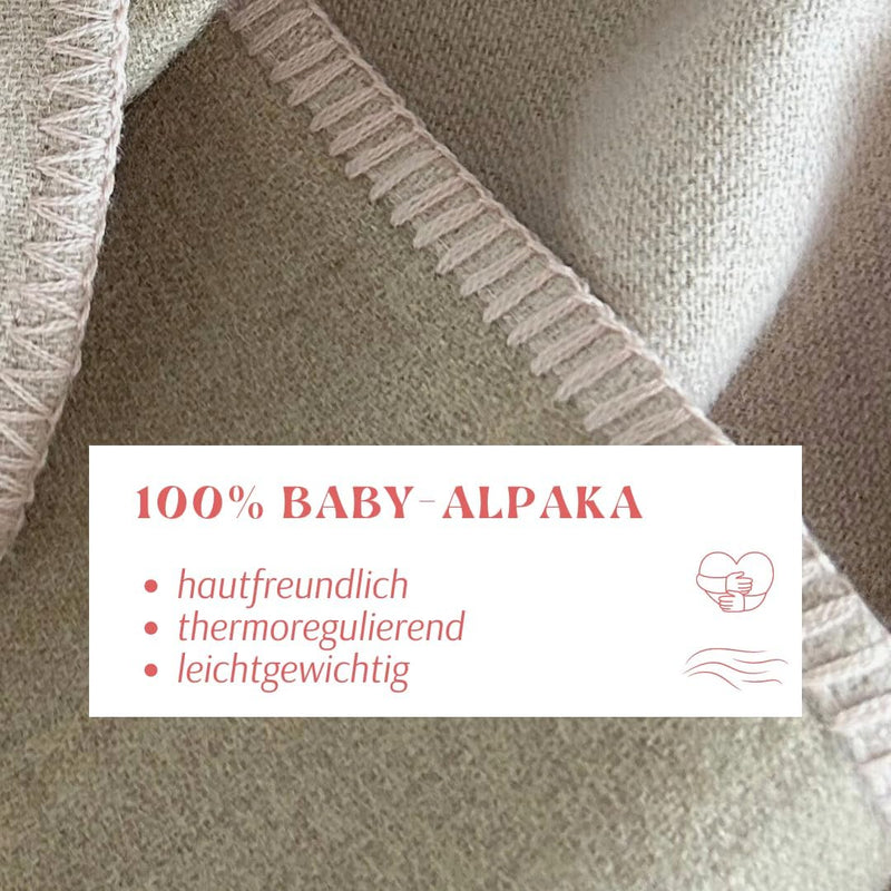 Generisch Babydecke aus 100% Baby-Alpaka Wolle - Mädchen - Doubleface Rosa Taupe