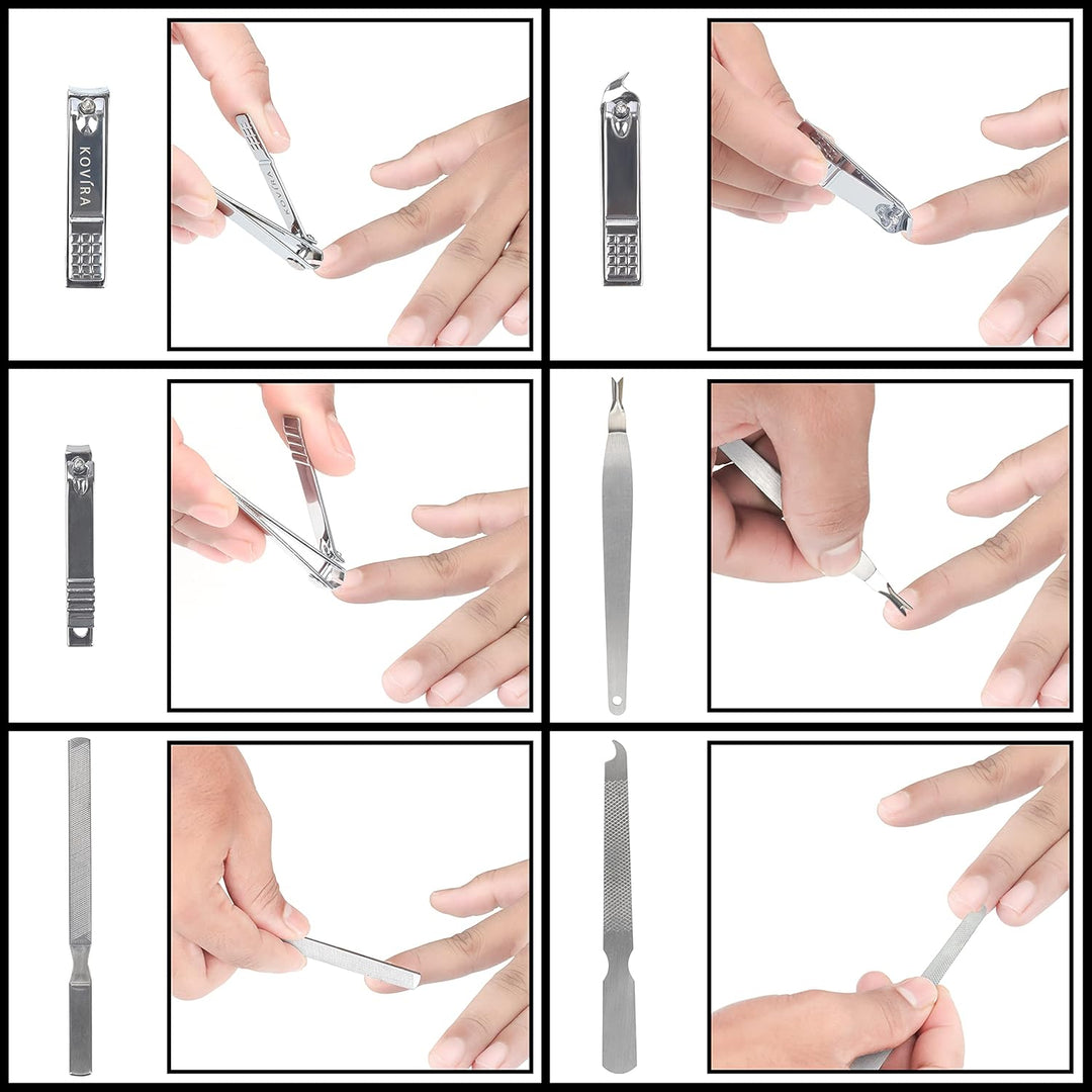 Maniküre-Pediküre-Set mit Nagelknipser (19-teilig) – Professionelles Maniküre-Set aus Edelstahl für