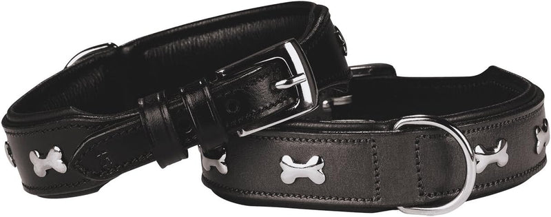 Nobby Leder Halsband CERRO, schwarz / braun 50 cm (42-48 cm), 30 mm, 1 Stück schwarz-braun Halsumfan