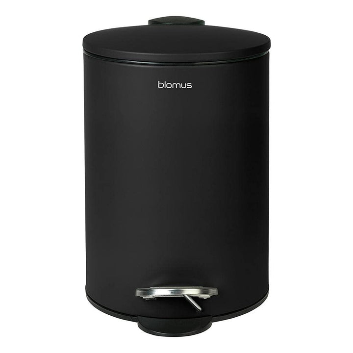blomus Treteimer -Tubo- | Abfalleimer aus Edelstahl | 3L | Farbe Black Matt | Ø17 x 24,5H cm | Mülle