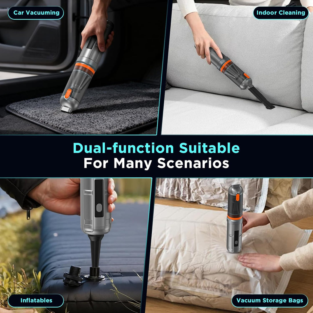 Handstaubsauger, 16000Pa Akku Autostaubsauger mit Bürstenlosem Motor, 3-Stufen Mini Staubsauger mit