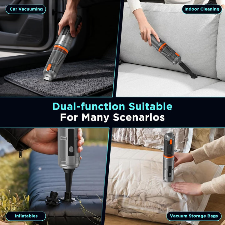 Handstaubsauger, 16000Pa Akku Autostaubsauger mit Bürstenlosem Motor, 3-Stufen Mini Staubsauger mit