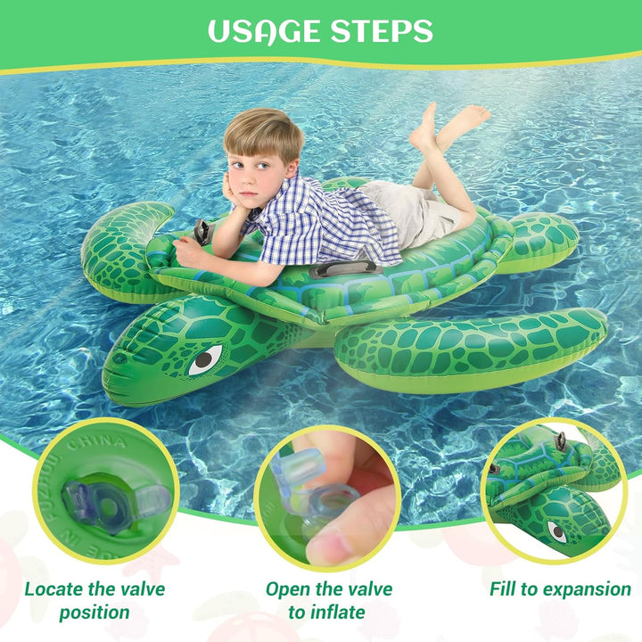 Luftmatratze Kinder, CIYIN Schwimmtiere für den Pool, Aufblasbare Schildkröte, Wassertiere Aufblasba