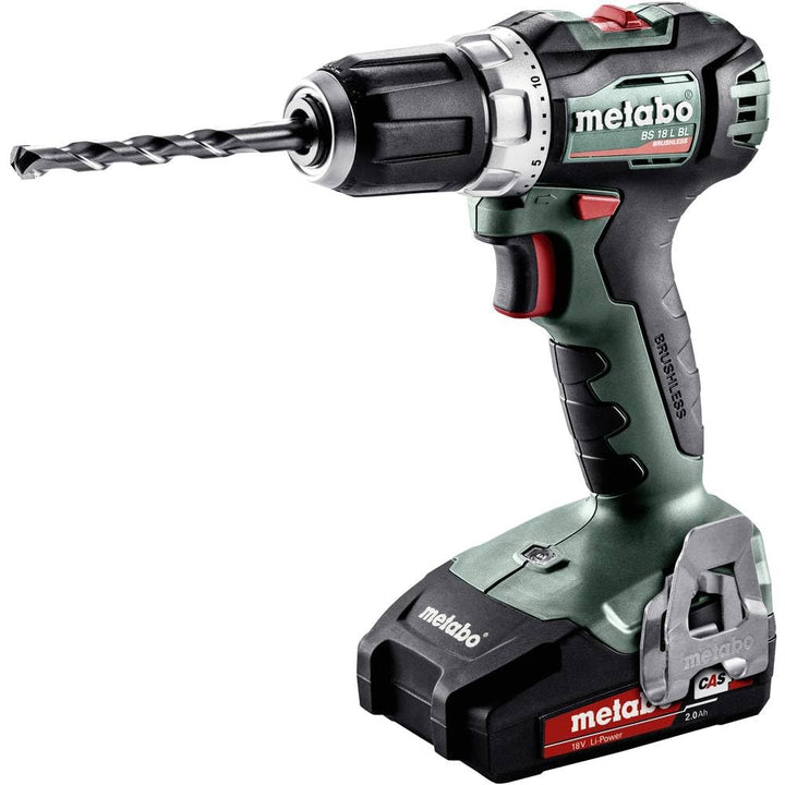 Metabo 602326500 Akku-Bohrschrauber BS 18 L BL 18V, 2x 2Ah Li-Ion Akkus, Bürstenlos, inklu. Ladegerä