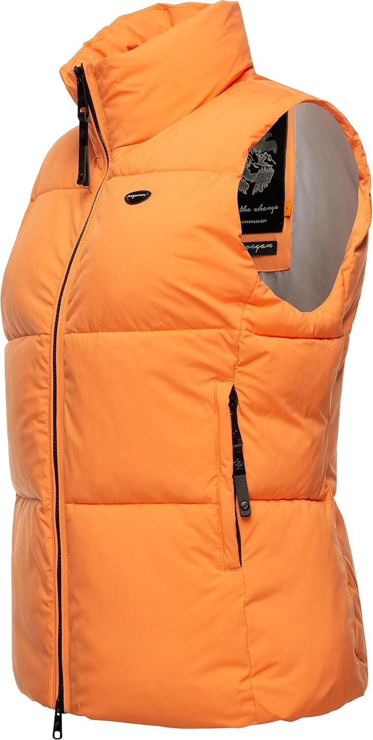 Ragwear Damen wasserdichte Übergangsjacke Outdoorjacke Steppweste Ailish XS-6XL, Papaya