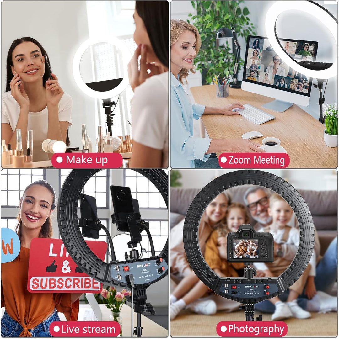 21-Zoll-LED-Ringlicht mit Stativständer, Video-Ringlicht für Selfie-Fotografie Vlog-Aufzeichnung Kon