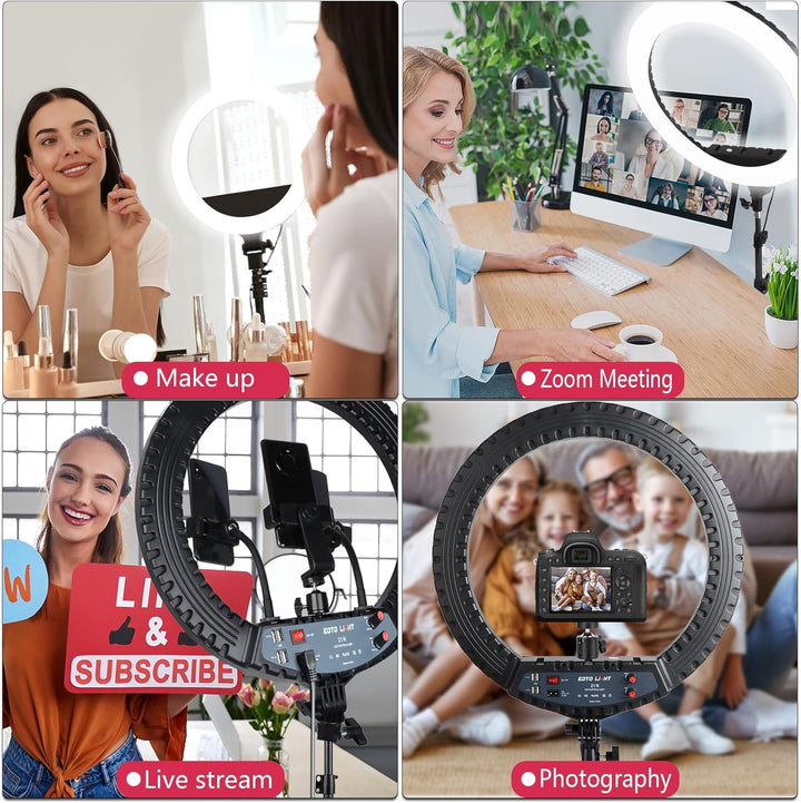 21-Zoll-LED-Ringlicht mit Stativständer, Video-Ringlicht für Selfie-Fotografie Vlog-Aufzeichnung Kon