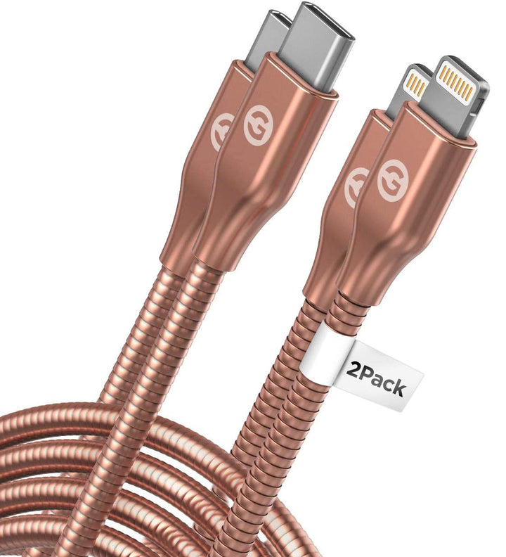 GALVANOX Haustiersicheres iPhone-Ladegerät, geflochtenes Metall-Lightning-auf-USB-C-Ladekabel, Apple