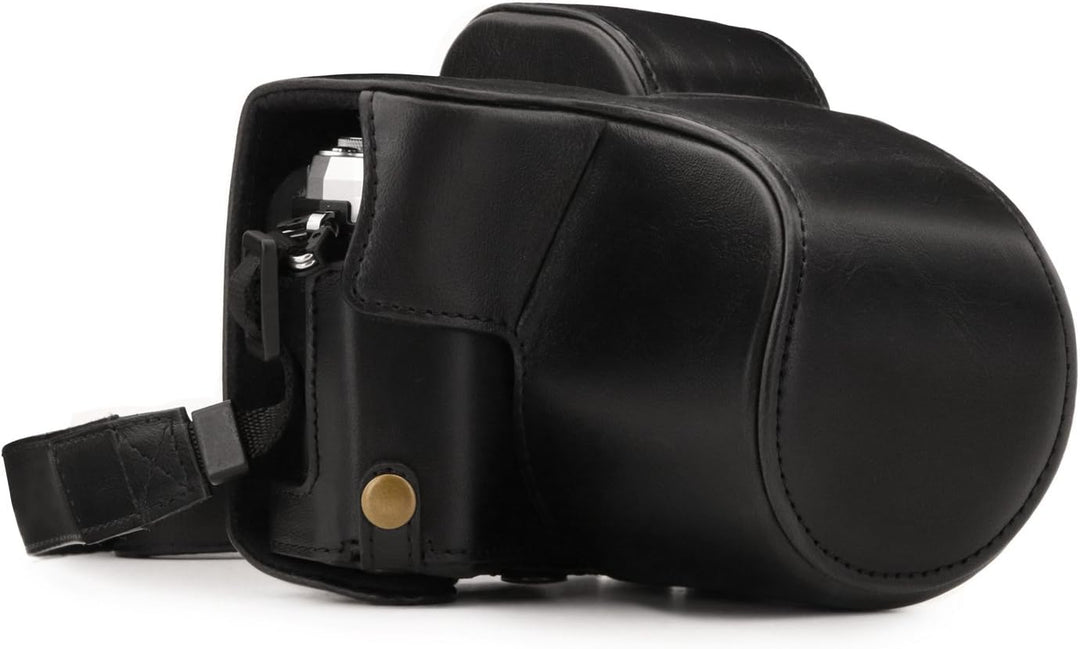 MegaGear Olympus OM-D E-M10 Mark III (14-42mm) Ever Ready Leder Kamera-Case mit Trageriemen und Batt