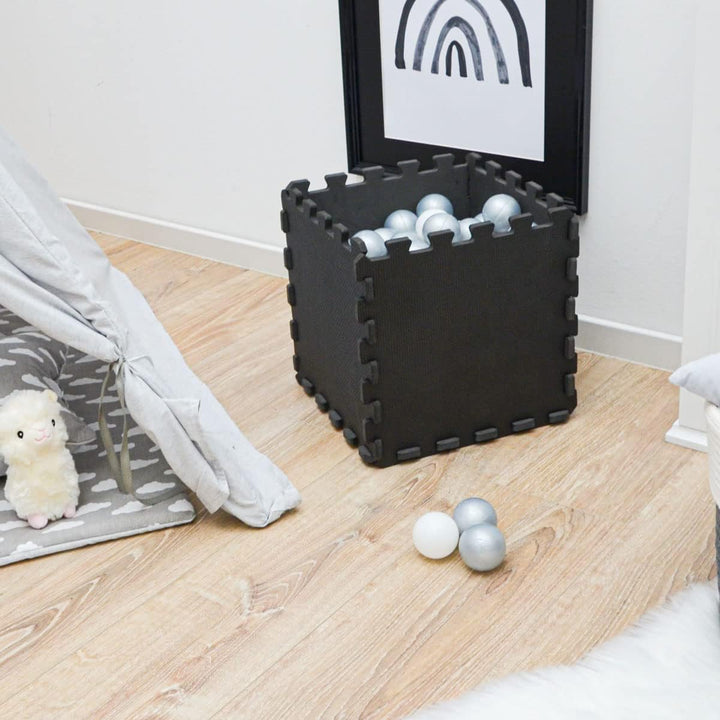 LittleTom Spielmatte Baby Puzzlematte - 9 Teile je 30x30 cm Krabbelmatte 90x90 cm Bodenmatte Kinder