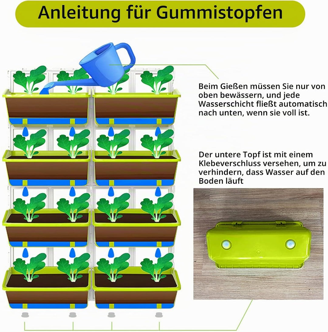 CEIEVER Hängende vertikale Wand Pflanze, Vertikaler Garten Pflanzenwand mit 8 Taschen Platzsparende
