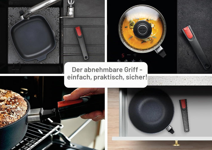 Woll Norbert 11026DPI Diamond LITE Induktion Guss-Schwenkpfanne, FS Ø 26 cm, 9 cm hoch, schwarz, Ø 2
