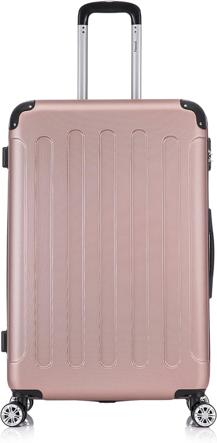 Flexot® Flex-2045 Koffer (16 Farben zur Auswahl) Zwillingsrollen Reisekoffer Trolley Hartschale (XL,