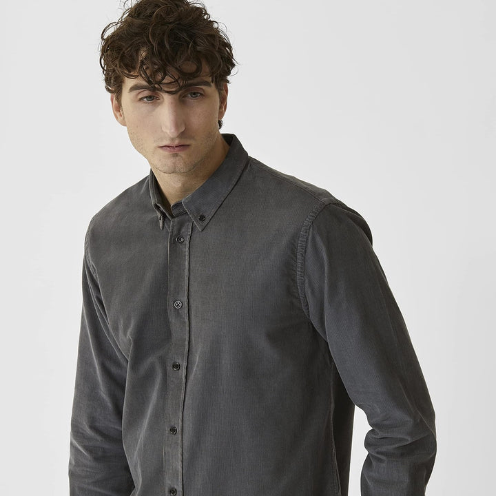 BY GARMENT MAKERS Sustainable; obviously! Unisex GM131303 3176 M Shirt, Gray Pinstripe, M