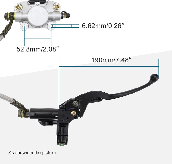 GOOFIT Bremszylinder Rückhandscheibenbremse Assy Ersatz für 110cc 125cc 150cc 200cc 250cc ATV & Scoo