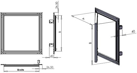 Awenta Revisionsklappe Aluminium-Rahmen 12,5 mm GK-Einlage Gipskarton Revisionstür Alu (225 x 300)