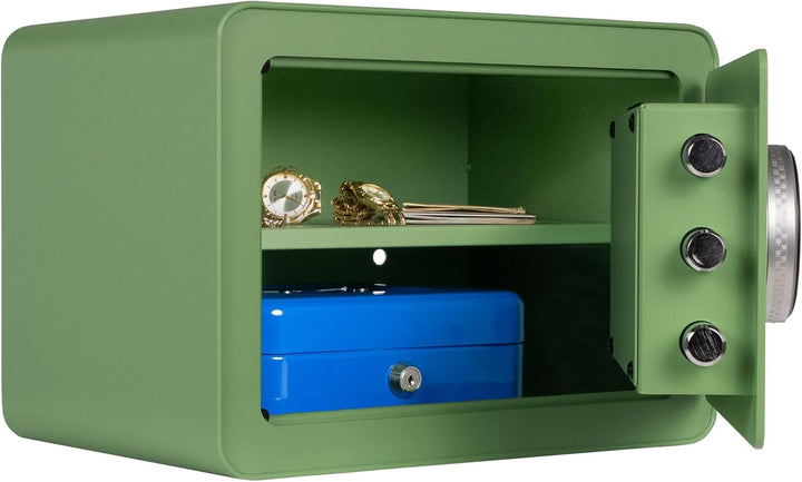Rottner Möbeltresor Vintage-Green Stahl Elektronikschloss Fingerprint mechanische Notöffnung Innenbe