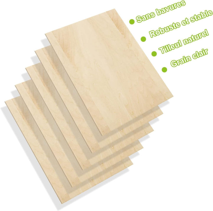 ASelected 10 Stücke Sperrholzplatte Holz 420 * 300 * 3MM - A3 Lindenholz Sperrholz Platte Für Laserp