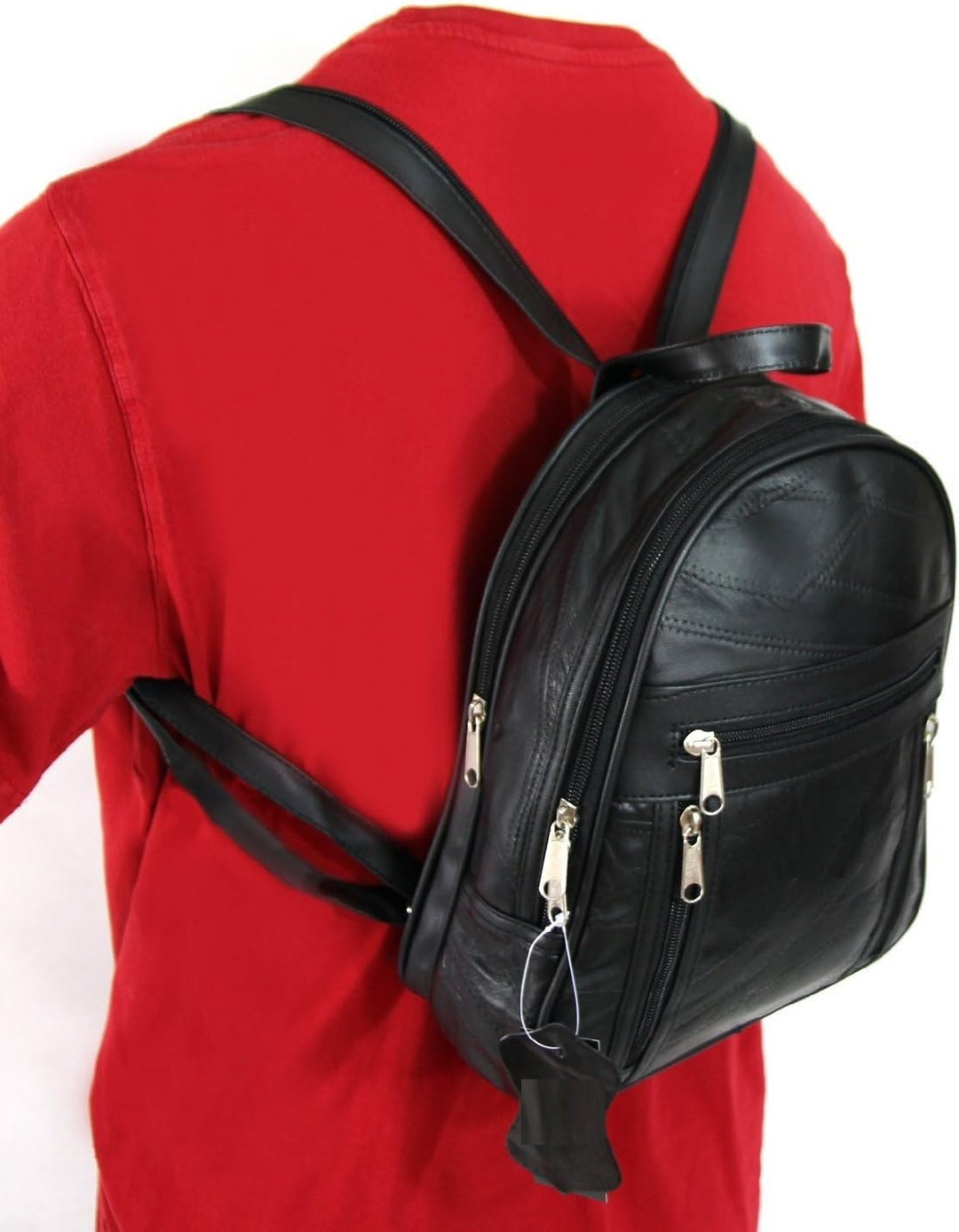 Leder Rucksack - SCHWARZ - INTERTONIC©