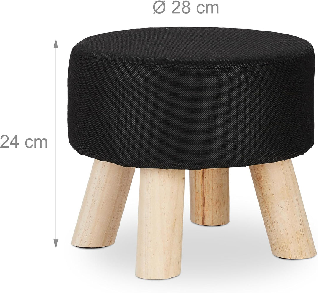 Relaxdays Tierhocker Dino für Kinder, Plüschbezug, rund, Sitzgelegenheit Kinderzimmer, Kinderhocker