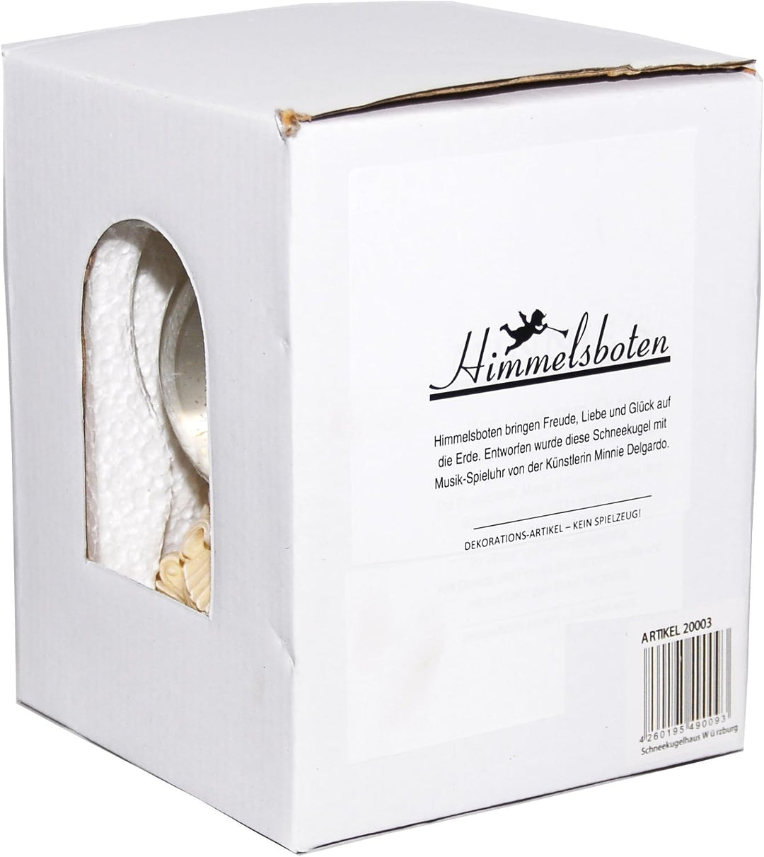 20029 Schneekugel Spieluhr Engel mit Schale Weihnachten - 100mm breit - Design in Deutschland